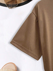 Ženska majica plus size sa srcem i leopard printom