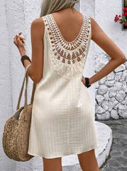 Breezaya Women's Stylish Sleeveless Hollow Out Design Dress Vacation Beach Outfit