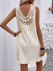 Breezaya Women's Stylish Sleeveless Hollow Out Design Dress Vacation Beach Outfit