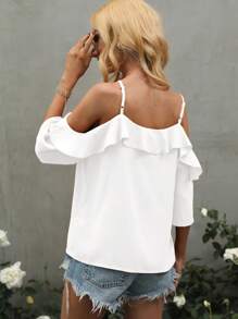LUMIGAL Ruffle Casual Shirt With Ruffle Decoration