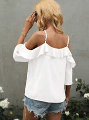 LUMIGAL Ruffle Casual Shirt With Ruffle Decoration