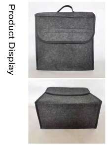 1pc Car Trunk Storage Box Felt Material Small Size Foldable Portable Organizer