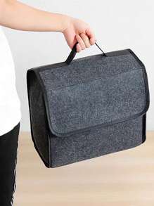 1pc Car Trunk Storage Box Felt Material Small Size Foldable Portable Organizer