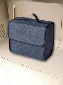 1pc Car Trunk Storage Box Felt Material Small Size Foldable Portable Organizer