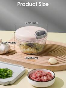 500ML Manual Household Meat Grinder Garlic Chopper Vegetable Cutter Multifunctional Garlic Masher Food Processor Vegetable Chopper Fruit Crusher Manual Onion Masher Kitchen Stuff