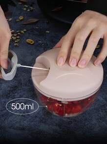 500ML Manual Household Meat Grinder Garlic Chopper Vegetable Cutter Multifunctional Garlic Masher Food Processor Vegetable Chopper Fruit Crusher Manual Onion Masher Kitchen Stuff