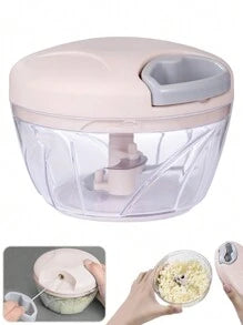 500ML Manual Household Meat Grinder Garlic Chopper Vegetable Cutter Multifunctional Garlic Masher Food Processor Vegetable Chopper Fruit Crusher Manual Onion Masher Kitchen Stuff
