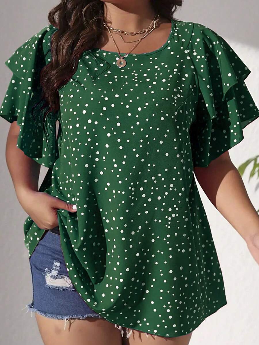 Ženska ležerna majica za plus size veličine sa printom srca