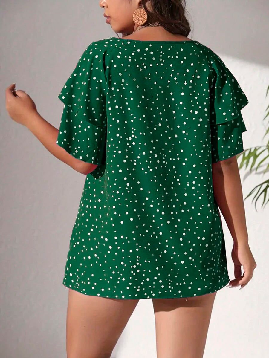 Ženska ležerna majica za plus size veličine sa printom srca