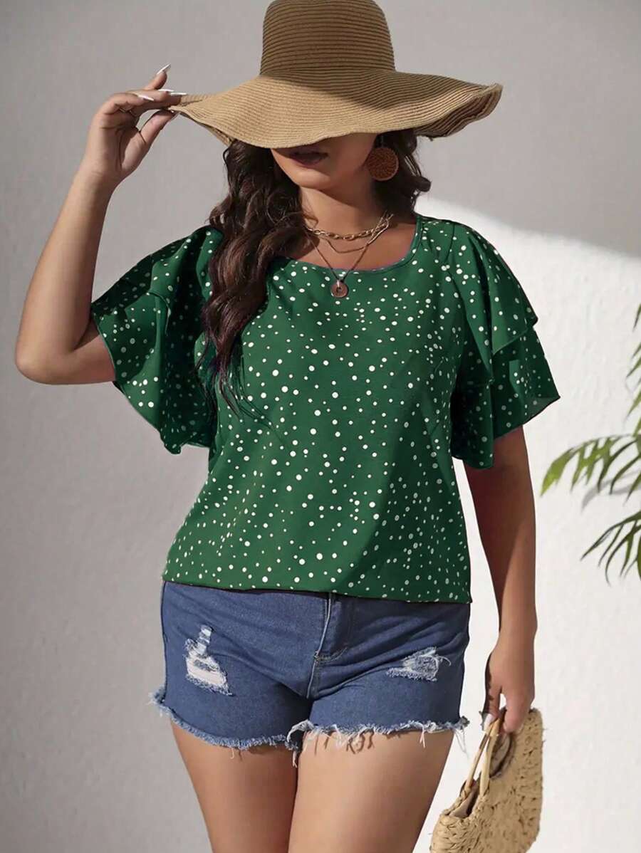 Ženska ležerna majica za plus size veličine sa printom srca