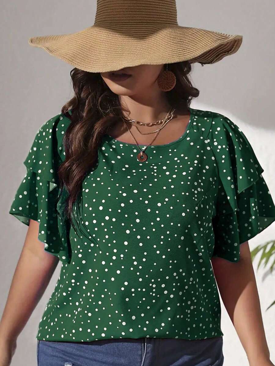 Ženska ležerna majica za plus size veličine sa printom srca