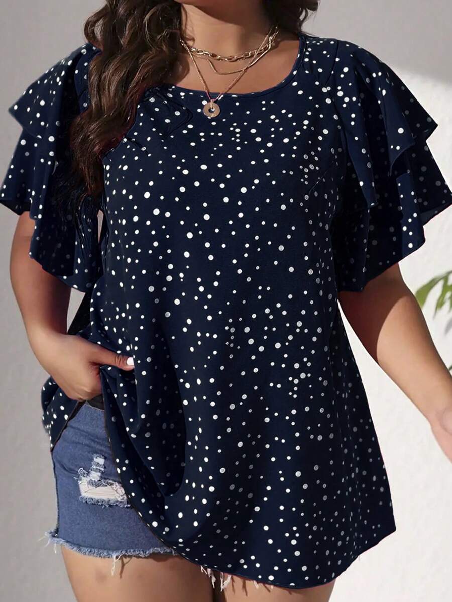 Ženska ležerna majica za plus size veličine sa printom srca