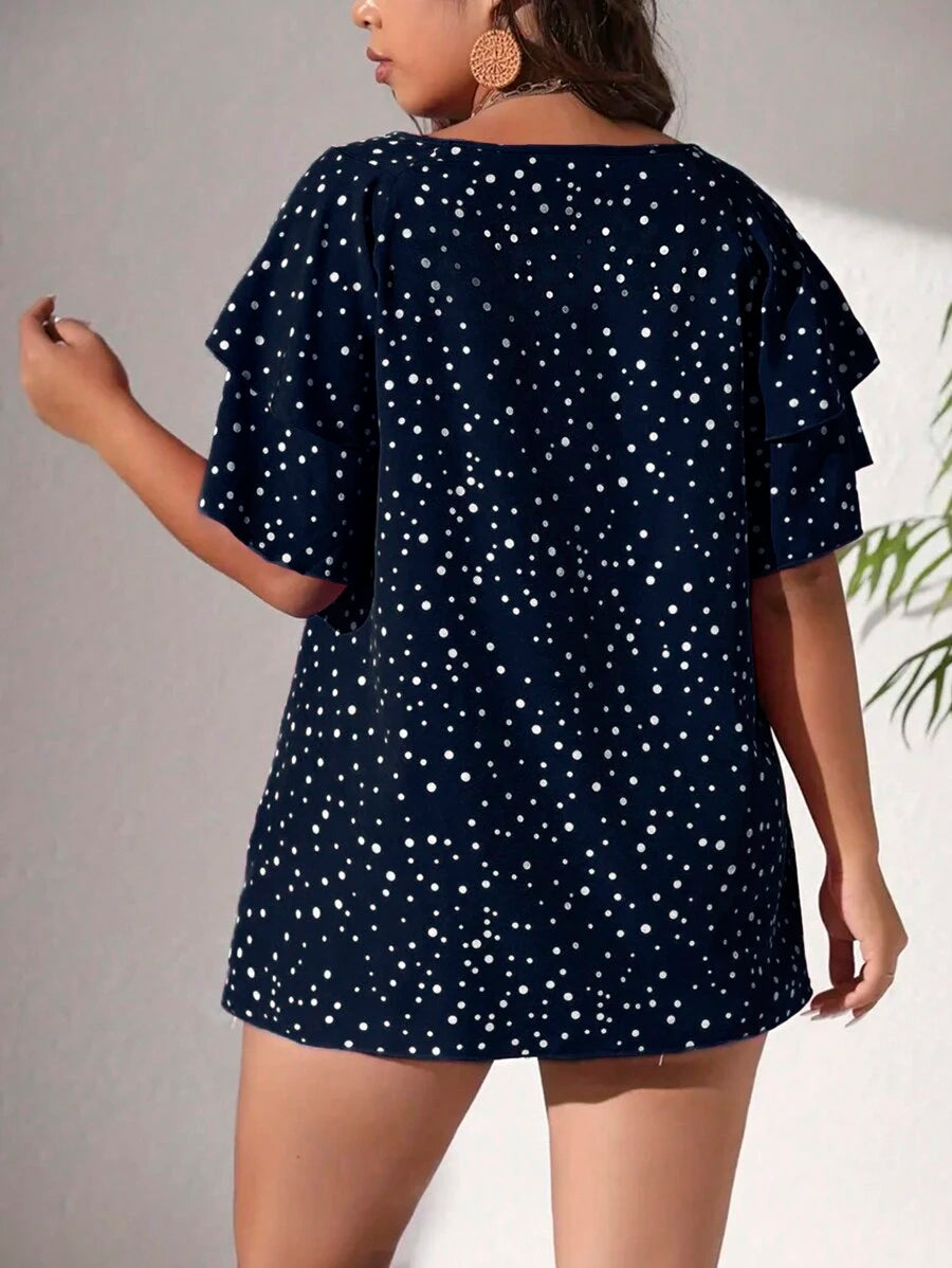 Ženska ležerna majica za plus size veličine sa printom srca