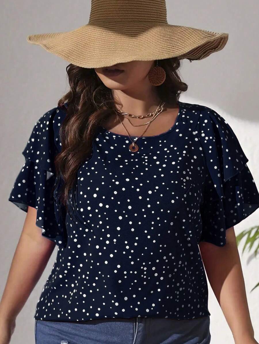 Ženska ležerna majica za plus size veličine sa printom srca