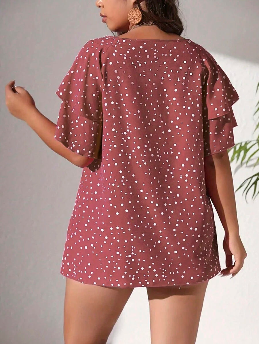 Ženska ležerna majica za plus size veličine sa printom srca