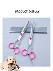 1 Set Pet Grooming Scissors + Comb Set, Upward Curved Scissors, For Skin
