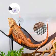 Triangle Pet Hammock, Foldable Net Bearded Dragon Hammock With Suction Cups, Soft Breathable Washable Hanging Bed For Small And Large Lizards, Chameleons, Or Reptiles