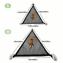 Triangle Pet Hammock, Foldable Net Bearded Dragon Hammock With Suction Cups, Soft Breathable Washable Hanging Bed For Small And Large Lizards, Chameleons, Or Reptiles