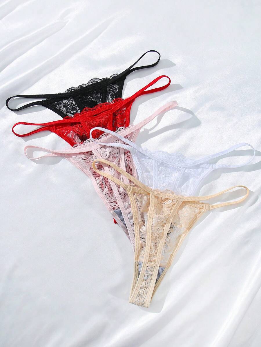 5 kom/pakovanje seksi ženske gaćice G-string od čipke, prozračne i udobne