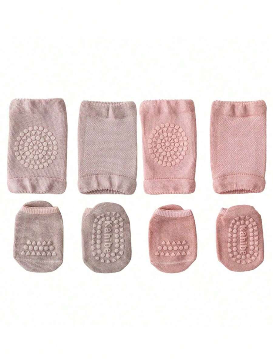 4 para/set bebi protivkliznih zaštita i kratkih čarapa za puzanje