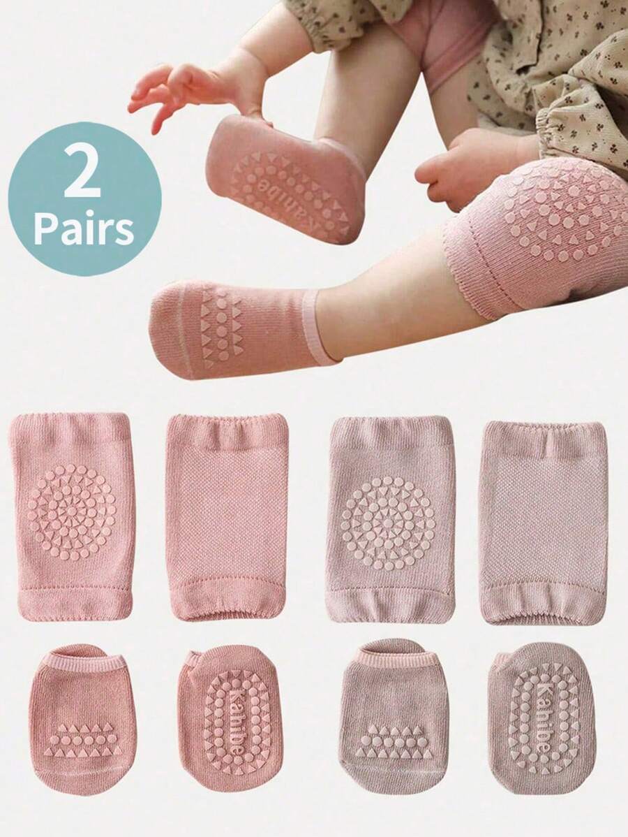 4 para/set bebi protivkliznih zaštita i kratkih čarapa za puzanje