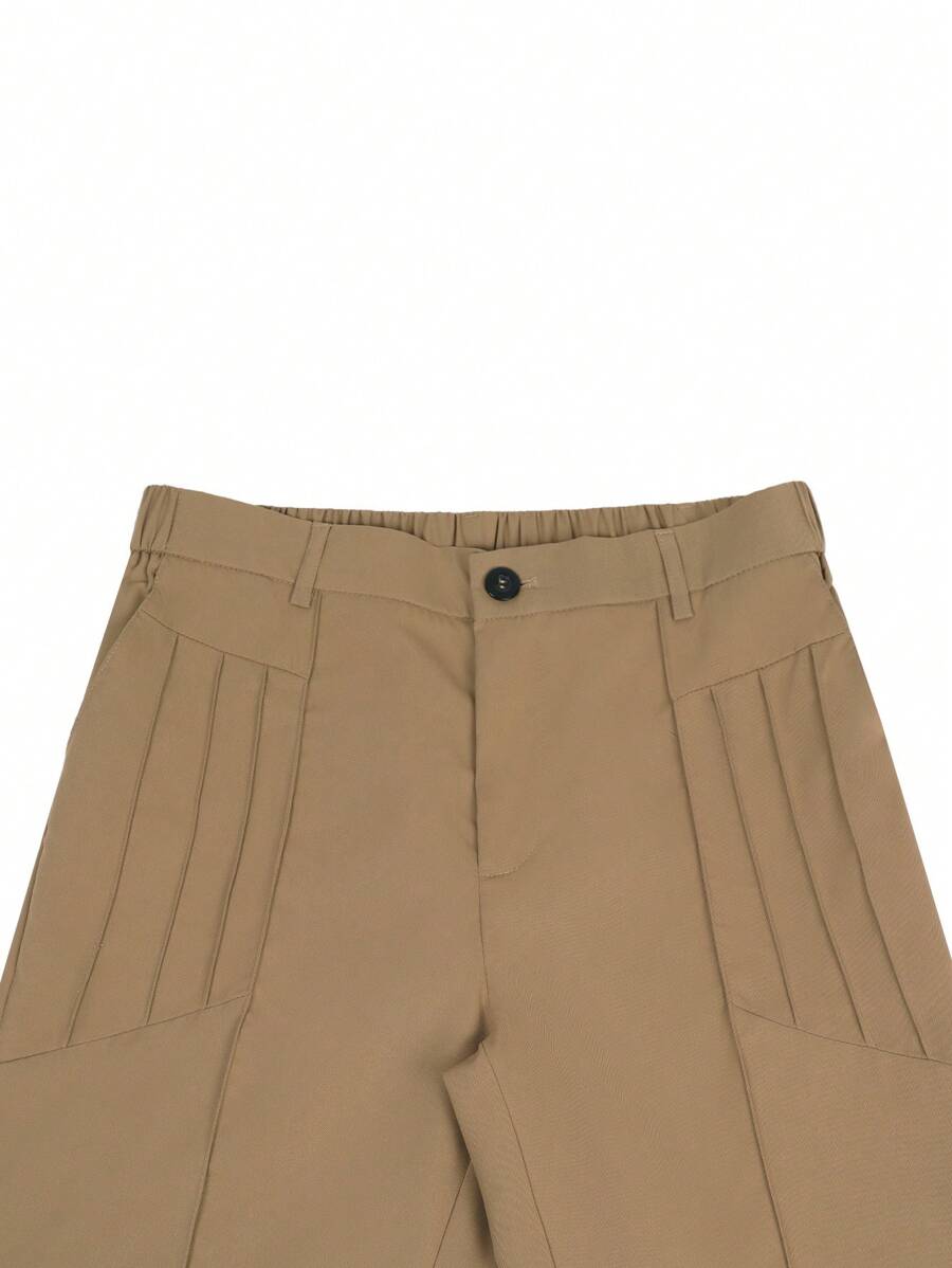 Muške ležerne pantalone za odelo jednobojne sa džepovima, formalne