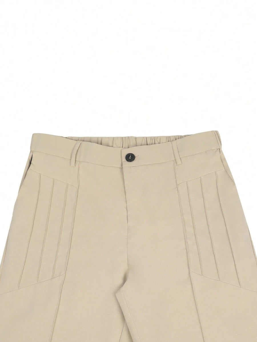 Muške ležerne pantalone za odelo jednobojne sa džepovima, formalne