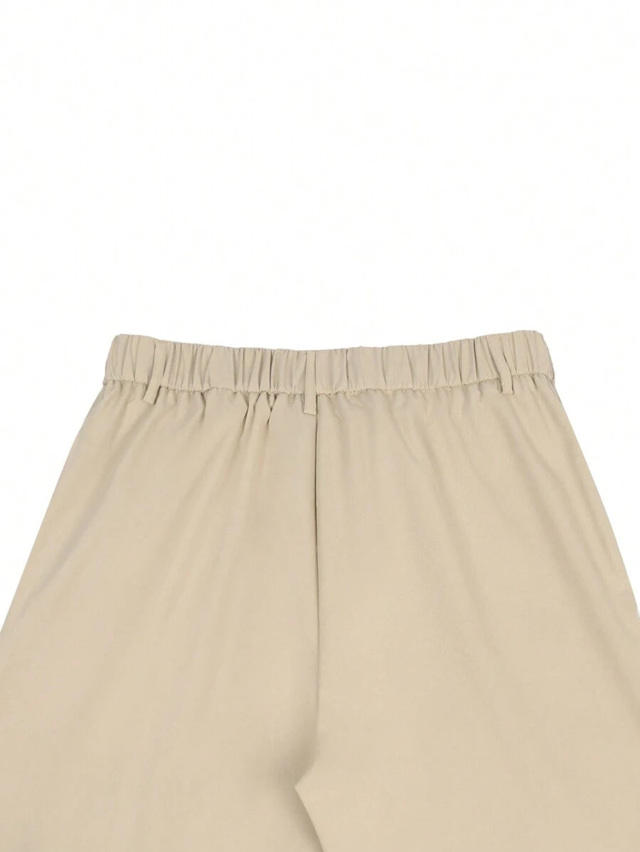 Muške ležerne pantalone za odelo jednobojne sa džepovima, formalne