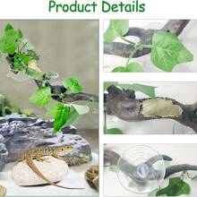 1/2pcs Plant Decoration For Amphibian Lizard Snake Climbing, Realistic Terrarium Plant Decoration With Suction Cup Resin Gecko Tank Accessories