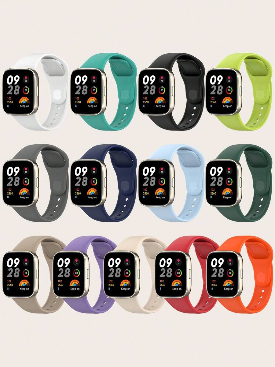 Uniseks silikonska narukvica za sat jednobojna, kompatibilna sa Redmi Watch 3