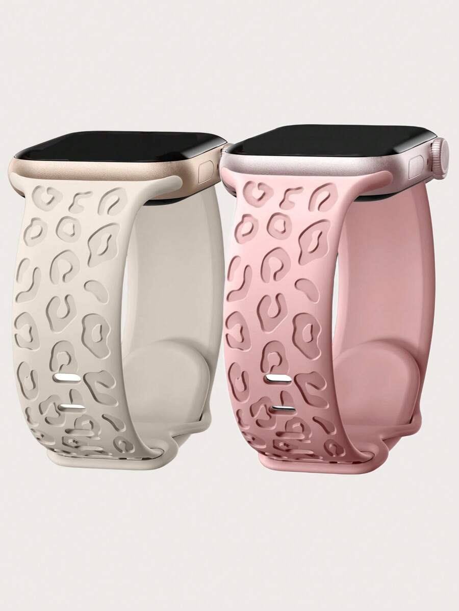 2 komada narukvice za sat sa leopard printom i gravurom, kompatibilna sa Apple Watch 49mm 46mm 45mm 44mm 42mm 41mm 40mm 38mm