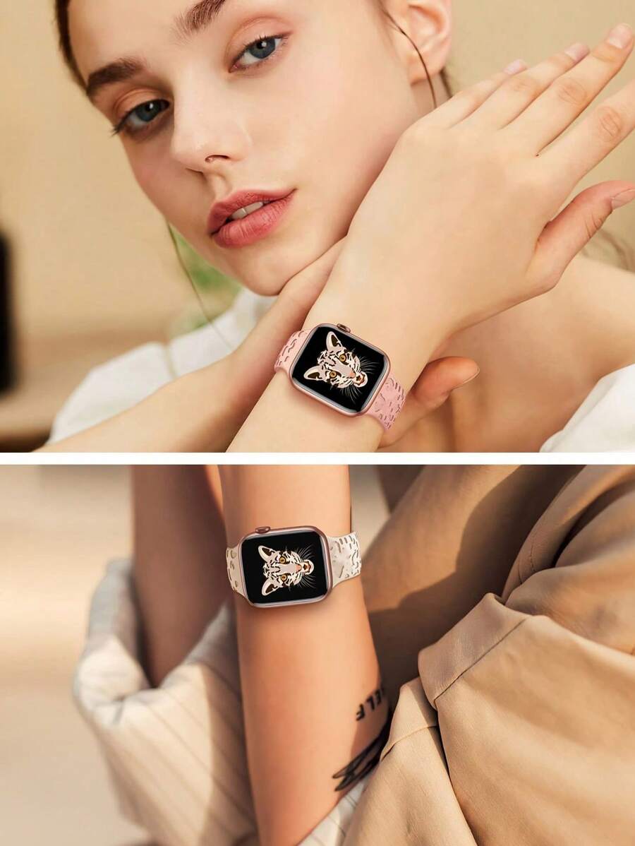 2 komada narukvice za sat sa leopard printom i gravurom, kompatibilna sa Apple Watch 49mm 46mm 45mm 44mm 42mm 41mm 40mm 38mm