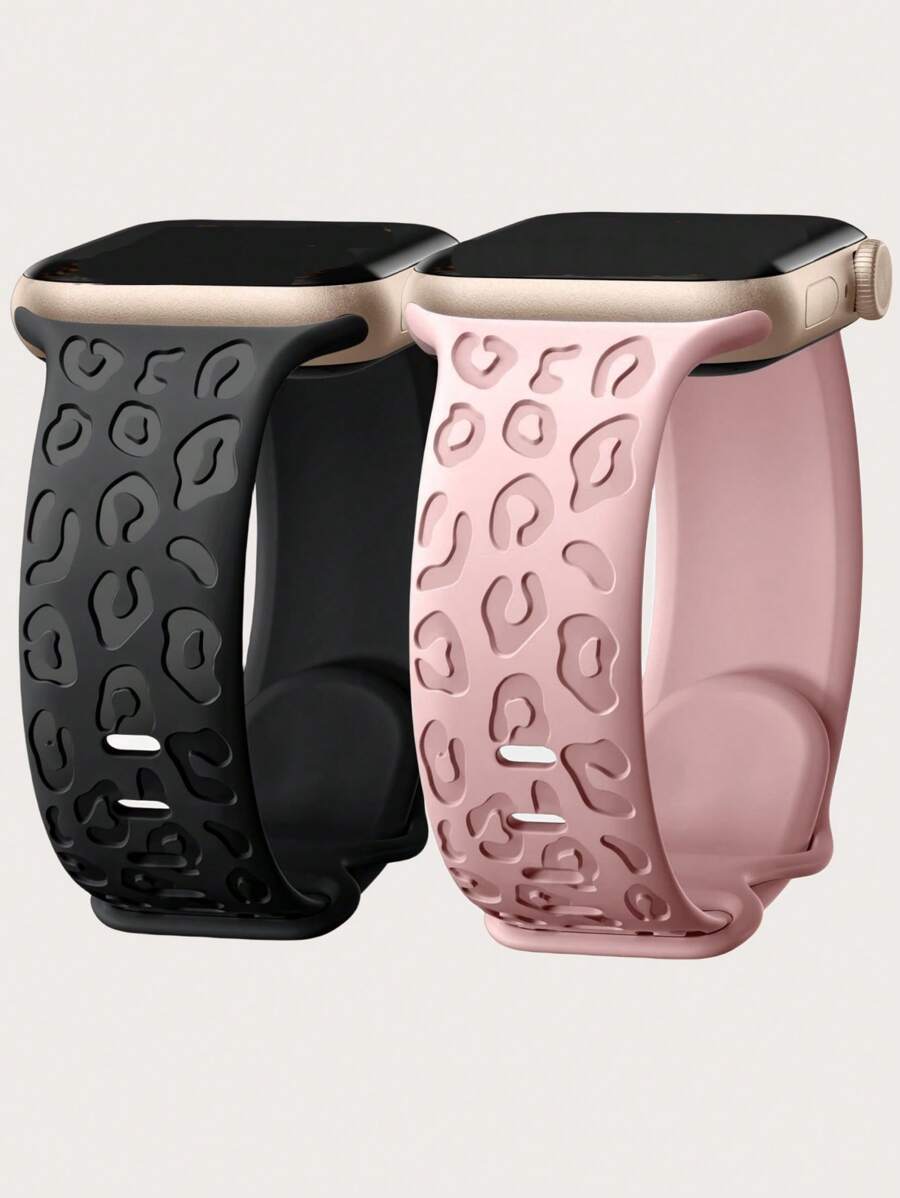 2 komada narukvice za sat sa leopard printom i gravurom, kompatibilna sa Apple Watch 49mm 46mm 45mm 44mm 42mm 41mm 40mm 38mm