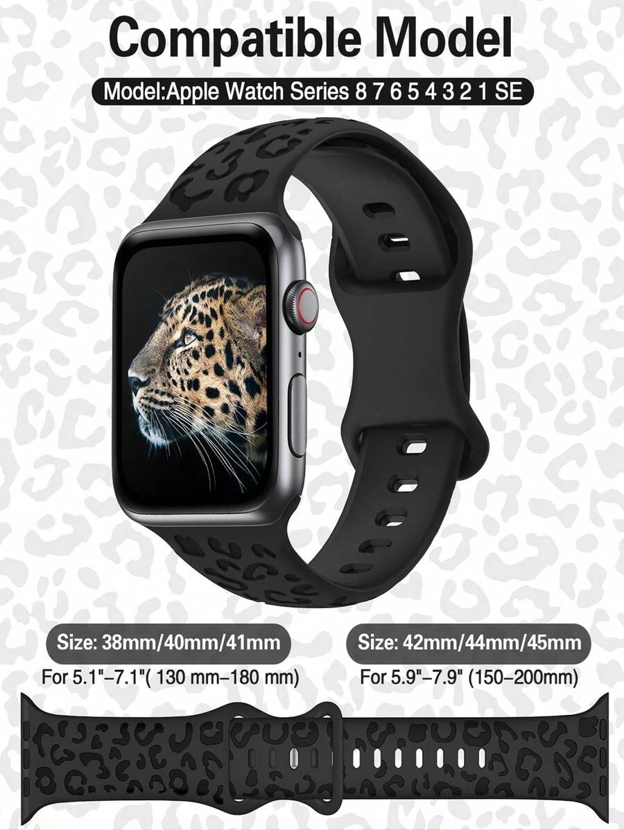 2 komada narukvice za sat sa leopard printom i gravurom, kompatibilna sa Apple Watch 49mm 46mm 45mm 44mm 42mm 41mm 40mm 38mm