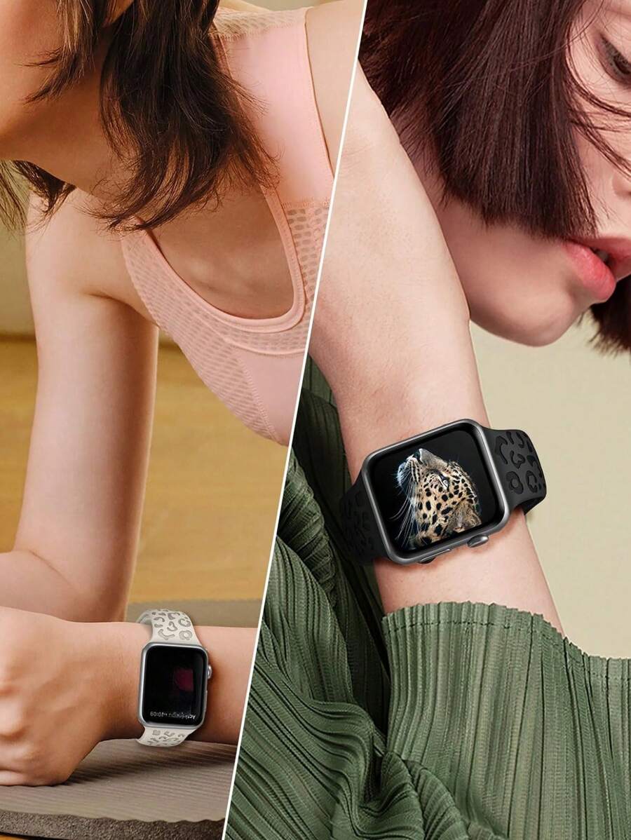 2 komada narukvice za sat sa leopard printom i gravurom, kompatibilna sa Apple Watch 49mm 46mm 45mm 44mm 42mm 41mm 40mm 38mm