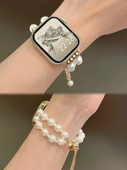 Luksuzna metalna narukvica za sat za žene u zlatnoj boji sa lancem, odgovara za 38/40/41/44/45/49/42/46 mm za Apple Watch S11/SE3/Ultra3/Ultra/SE/SE2/10/9/8/7/6/5/4/3/2/1