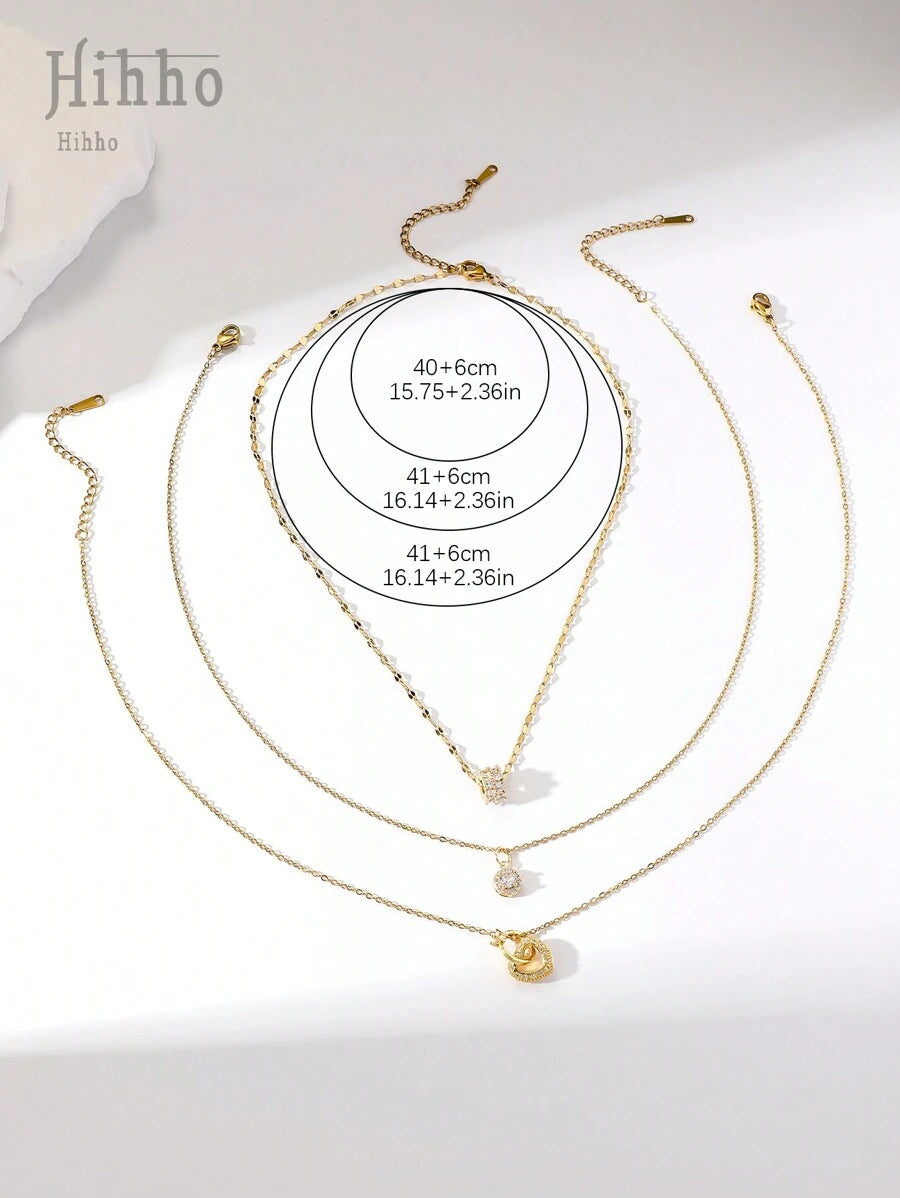 Ženski moderan ležeran set ogrlica 3 kom/set sa granom drveta i umetnutim kapljicama vode