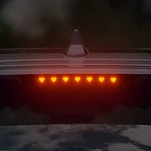 1pc Car High Brake Light Decorative Sticker, Carbon Fiber Tail Light Sticker, Rear Taillight Modification Cartoon Cute Demon Eye Projector Sticker, Light Transmittance Film