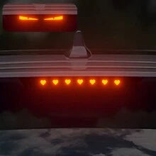 1pc Car High Brake Light Decorative Sticker, Carbon Fiber Tail Light Sticker, Rear Taillight Modification Cartoon Cute Demon Eye Projector Sticker, Light Transmittance Film