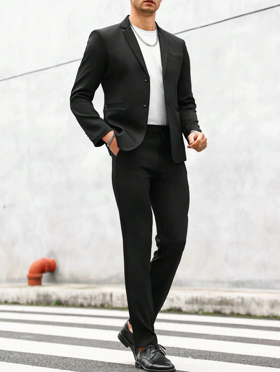 Muško odelo od 2 dela sa jednim dugmetom, slim fit, formalno