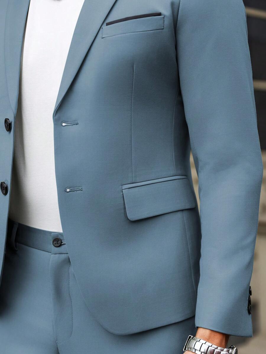Muški formalni komolet od dva dela sa sako i pantalonama u jednoj boji, slim fit