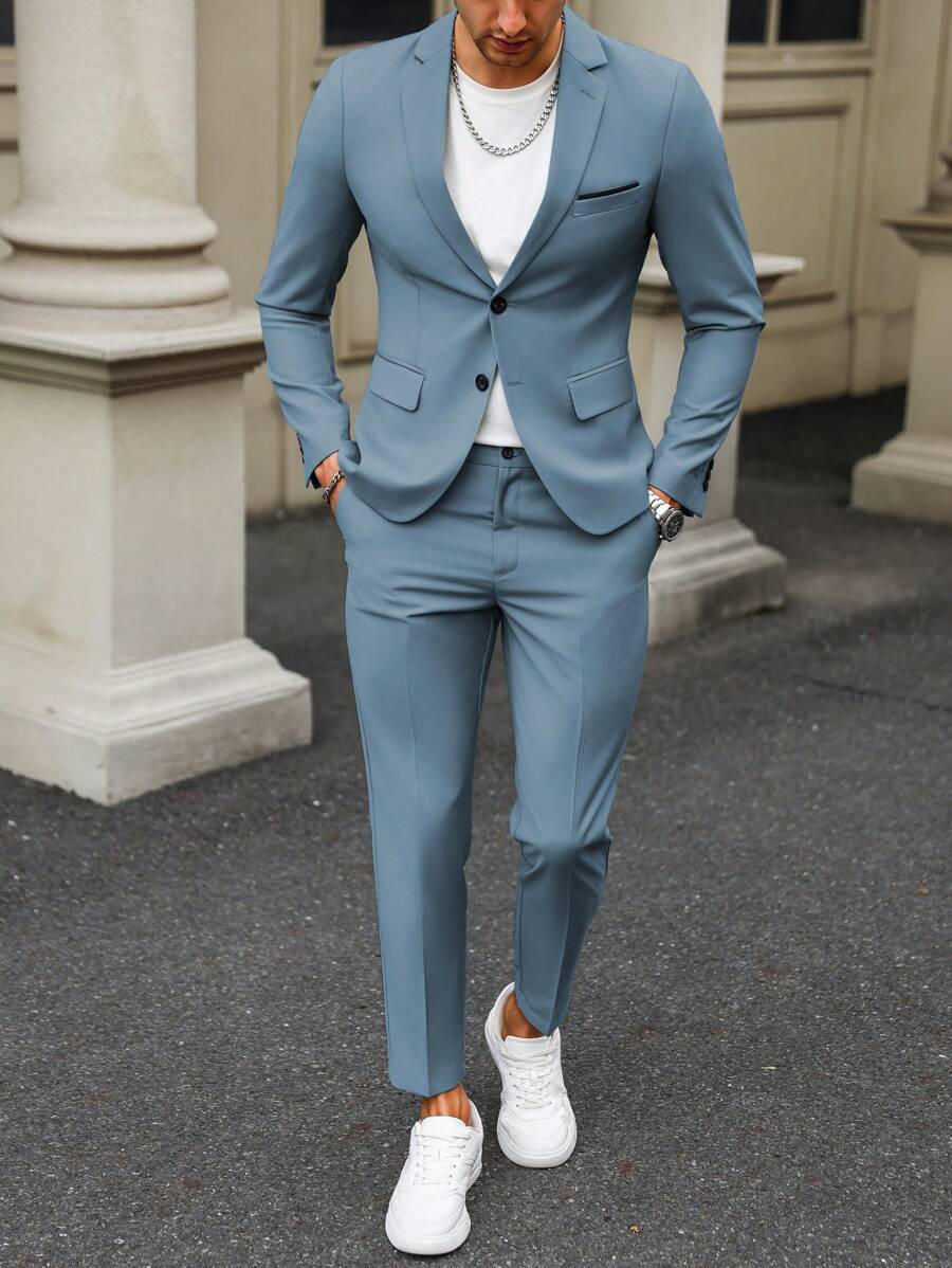 Muški formalni komolet od dva dela sa sako i pantalonama u jednoj boji, slim fit