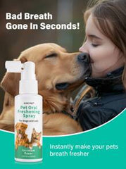 GJYC PET 2.03 Fl Oz Ice Cream Flavored Breath Spray For Dogs And Cats, Instant Fresh Breath, No Brushing Required Teeth Cleaning Solution, Fights Plaque And Tartar, Removes Dog And Cat Odor