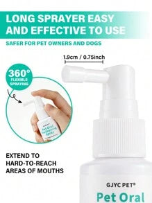 GJYC PET 2.03 Fl Oz Ice Cream Flavored Breath Spray For Dogs And Cats, Instant Fresh Breath, No Brushing Required Teeth Cleaning Solution, Fights Plaque And Tartar, Removes Dog And Cat Odor