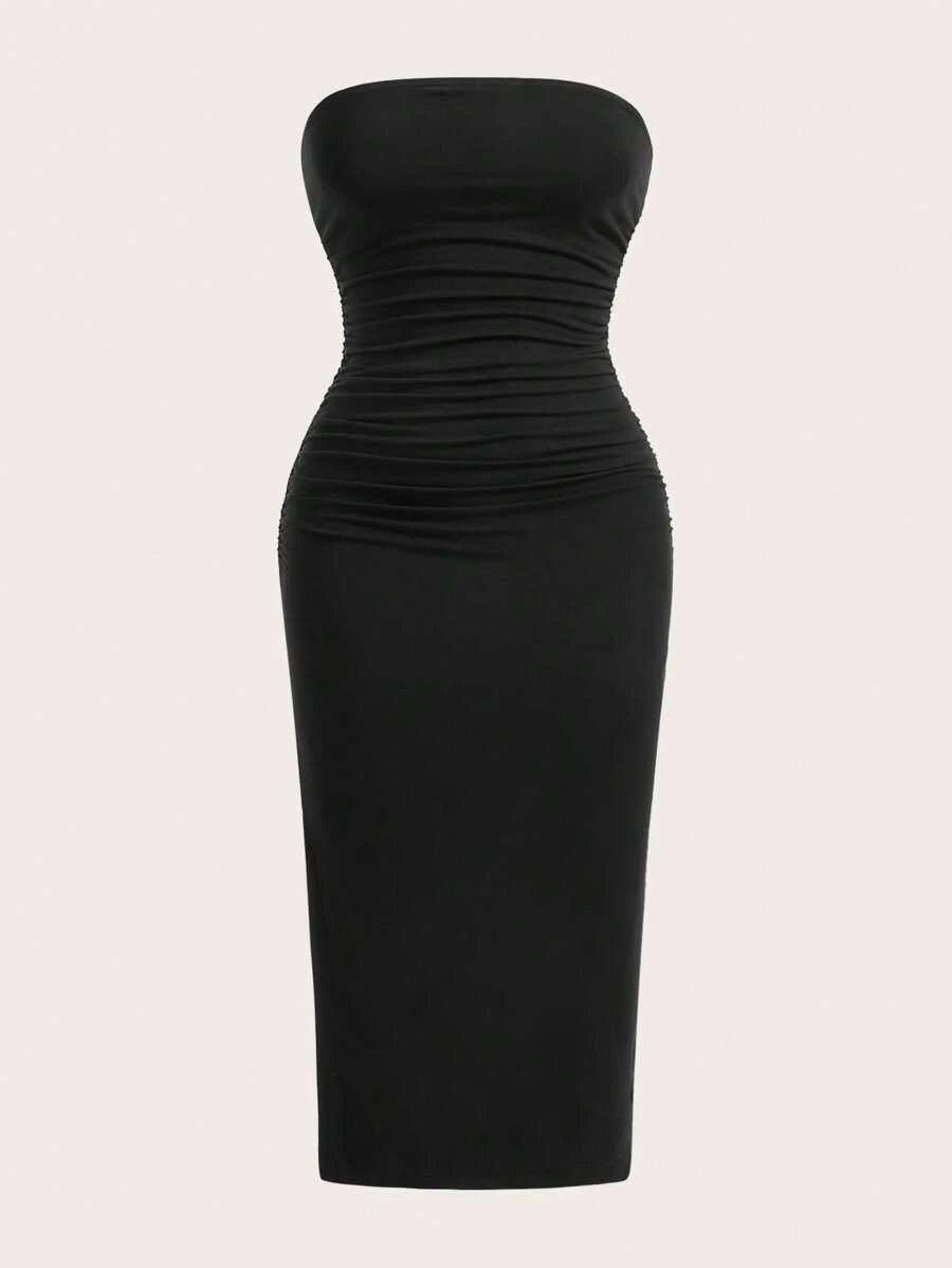 2 Dela Postava Casual Bodycon Midi Haljina