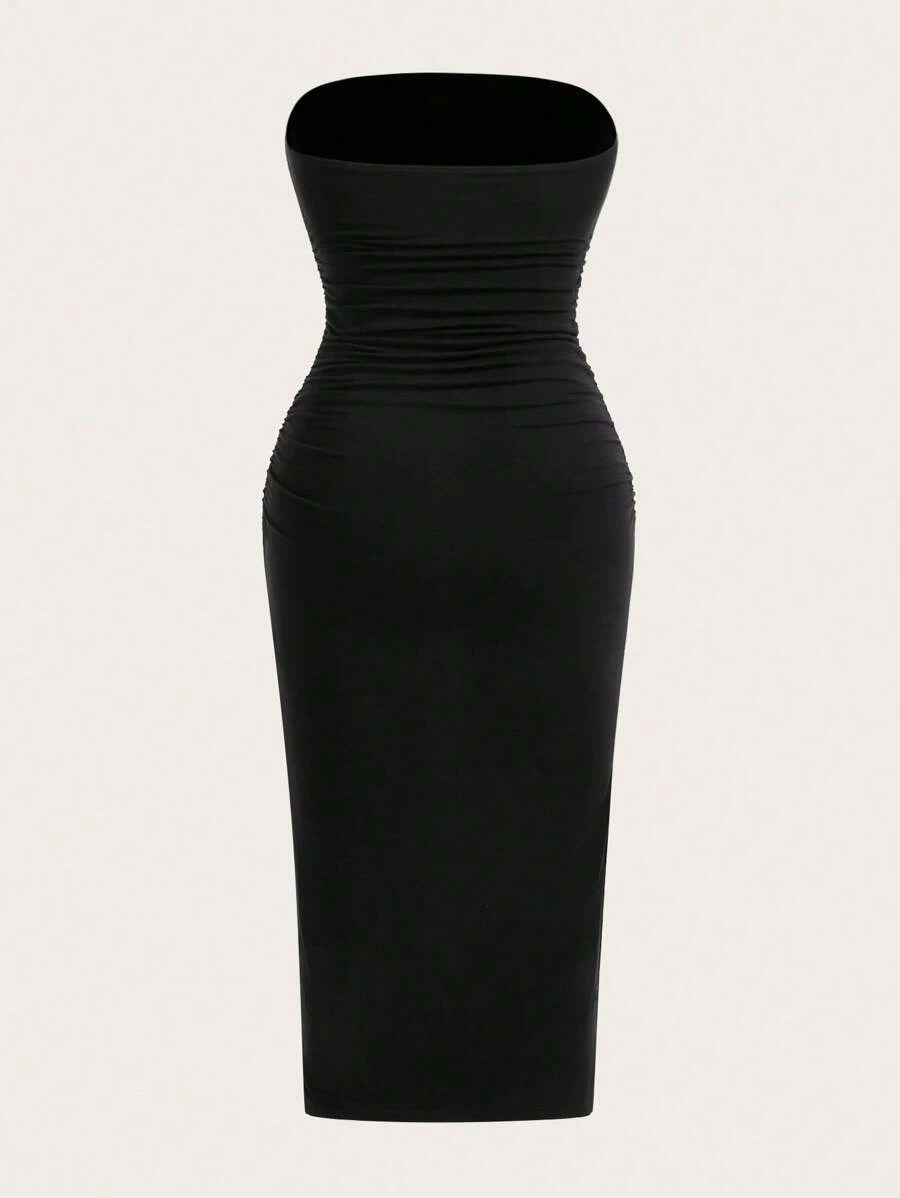 2 Dela Postava Casual Bodycon Midi Haljina