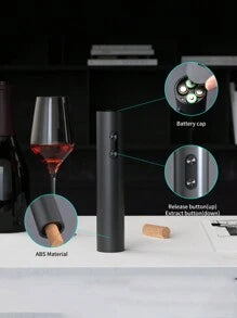 CLITON 5-In-1 Electric Wine Opener Gift Set, Includes Electric Wine Opener, Battery-Operated Corkscrew, Foil Cutter, Pourer, Stopper And Wine Holder Base, Ideal Wine Gift For Birthday, Wedding And Other Occasions