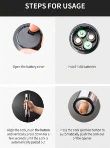 CLITON Electric Wine Bottle Opener, Battery Powered Automatic Bottle Opener, Gift For Wine Lovers, Suitable For Both Men And Women (Black)