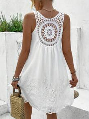 Breezaya Lace Splice Sleeveless Dress Vacation Beach Outfits Women