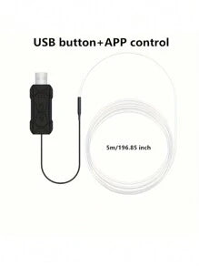 196 Inch Car Interior LED Light Strip USB Powered RGB Ambient Light Set, With APP Control Fiber Optic And Music Sync Rhythm, Suitable For Car Doors, Console And Dashboard (Remote Control Not Included)